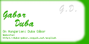 gabor duba business card